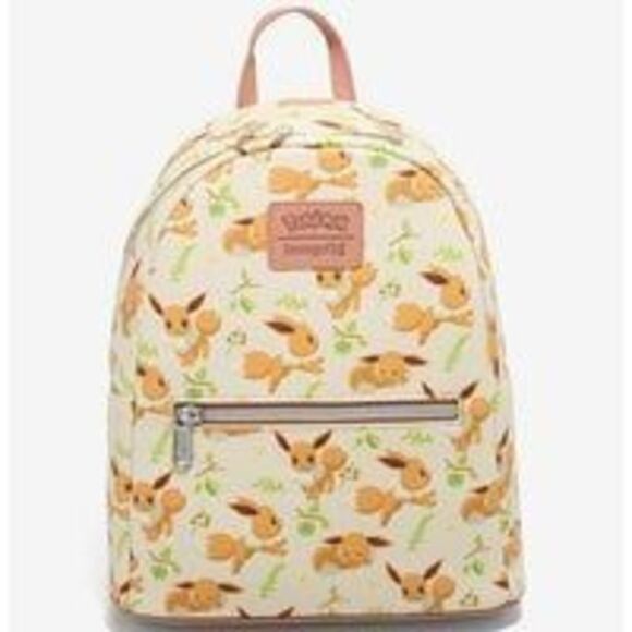 Loungefly X Pokemon Chibi Eevee All Over Placement AOP Mini Backpack New w/ tags main image 5